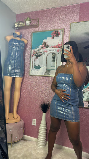 Blue Jean Metallic Dress