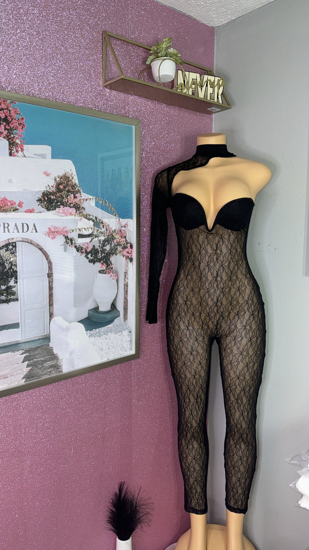 Sexy Laced One Shoulder BodySuit